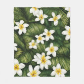 Frangipani-Blume Fleecedecke (Vorderseite)