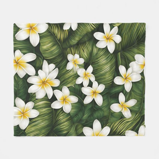 Frangipani-Blume Fleecedecke (Vorderseite (Horizontal))