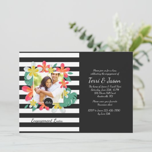 Frangipani Blume Foto Einladung (Stehend Vorderseite)