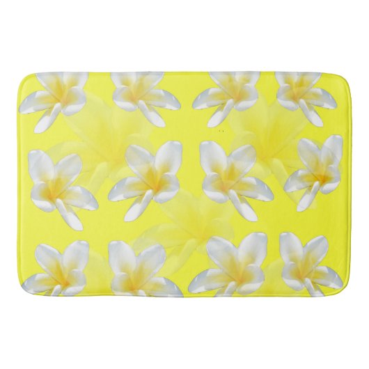 Frangipani Blume Gelb, Memory Foam Bathmat Badematte (Vorderseite)