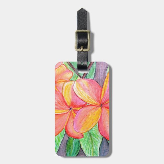 Frangipani-Blume Gepäckanhänger (Vorderseite vertikal)