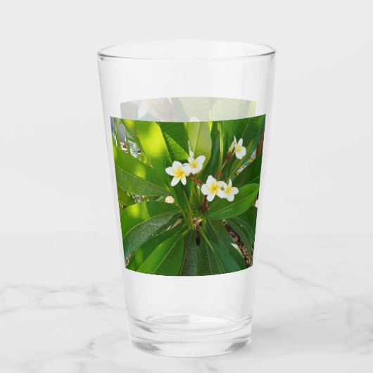 Frangipani-Blume Glas (Rückseite)