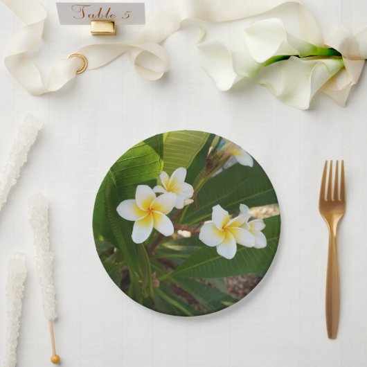 Frangipani-Blume Pappteller (Hochzeit)
