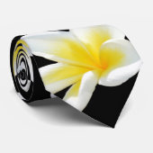Frangipani, Blume, Schwarzgelb Krawatte (Gerollt)