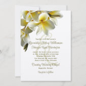 Frangipani Blume White Wedding Einladung (Vorderseite)