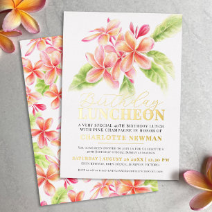 Frangipani Blumengeburtstag Mittag 40. Geburtstag Folieneinladung