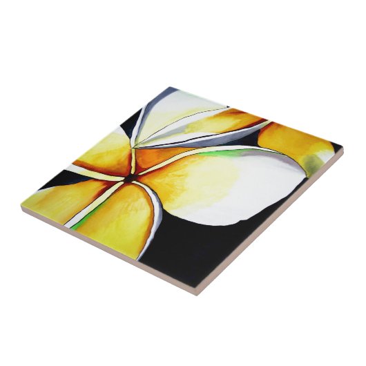 Frangipani-Blumenkunst Fliese (Seite)