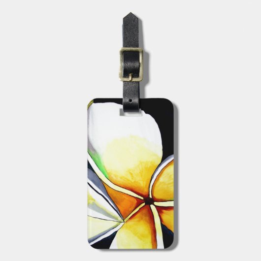 Frangipani-Blumenkunst Gepäckanhänger (Vorderseite vertikal)