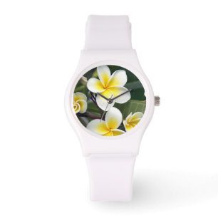 Frangipani-Blüte Cookinseln Armbanduhr