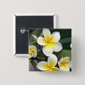 Frangipani-Blüte Cookinseln Button (Vorne & Hinten)