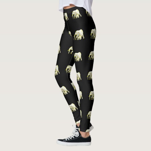 Frangipani Elephants, Ladys Leggings (Links)