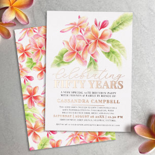 Frangipani feiert fünfzigsten Geburtstag Folieneinladung