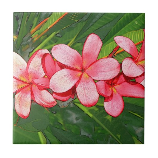 Frangipani Fliese (Vorderseite)