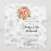 Frangipani Floral Hawaiian Bridesmaids Luncheon Einladung (Vorne/Hinten)