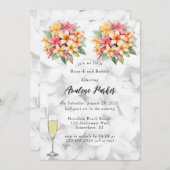 Frangipani Floral Hawaiian Brunch und Bubbly Einladung (Vorne/Hinten)