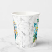 Frangipani Floral Hawaiian Wedding Custom Pappbecher (Links)