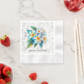 Frangipani Floral Hawaiian Wedding Custom Serviette (Beispiel)