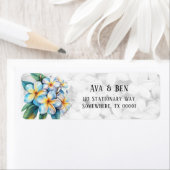 Frangipani Floral Hawaiian Wedding Rücksendeadress (Insitu)