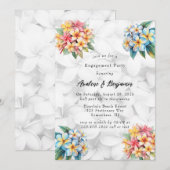 Frangipani Floral Hawaiianischer Engagement-Partei Einladung (Vorne/Hinten)