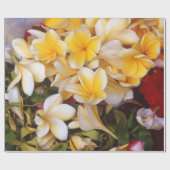 Frangipani Floral Wrapping Paper Geschenkpapier (Flach)