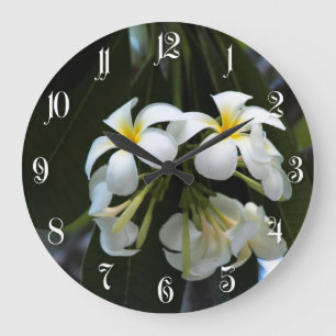 Frangipani flowers große wanduhr