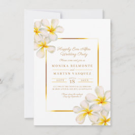 Frangipani goldtropisch nach Party Hochzeit Einladung