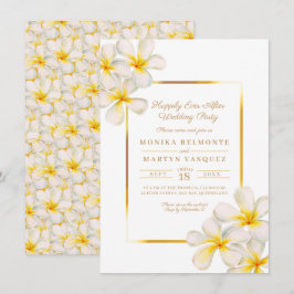 Frangipani goldtropisch nach Party Hochzeit Einladung