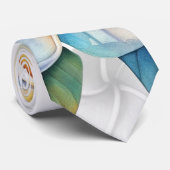 Frangipani Hawaiian Floral Wedding Groom Krawatte (Gerollt)