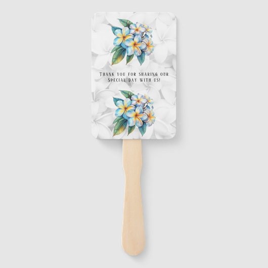 Frangipani Hawaiian Floral Wedding Vielen Dank Fächer (Rückseite)