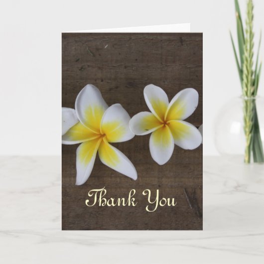 Frangipani-Hochzeit danken Ihnen Karten (Vorderseite)