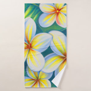 Frangipani Malerei Tropisches Badetuch Set