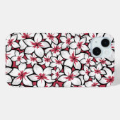 Frangipani Muster Fuchsia Pink und Weiß Case-Mate iPhone Hülle (Rückseite (Horizontal))