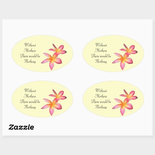 Frangipani Ovaler Aufkleber (Blatt)