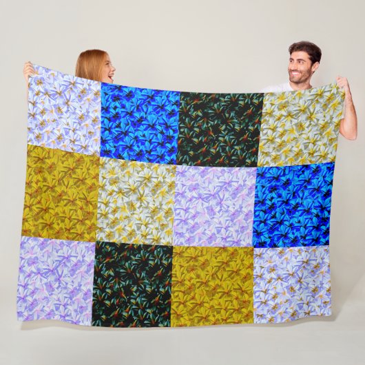 Frangipani Patchwork Style Blanket, Fleecedecke (Beispiel)