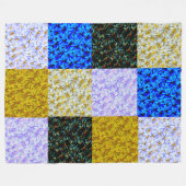 Frangipani Patchwork Style Blanket, Fleecedecke (Vorderseite (Horizontal))