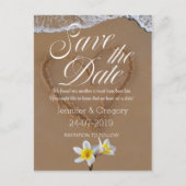 Frangipani /Plumeria Beach Island Save the Date Ankündigungspostkarte (Vorderseite)