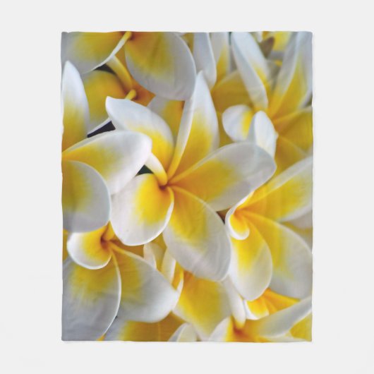 Frangipani Plumeria Blume Foto Fleecedecke (Vorderseite)