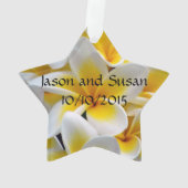 Frangipani Plumeria Blume Hochzeit Ornament (Rückseite)