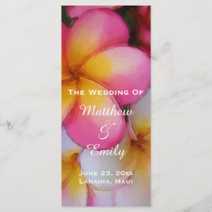 Frangipani Plumeria Blume Hochzeitsprogramm Programm