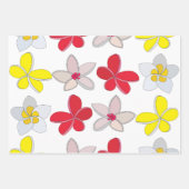 Frangipani Plumeria Farbige Blume Geschenkpapier Set (Vorderseite 3)
