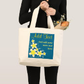 Frangipani Plumeria Floral Blue Große Tragetaschen (Vorderseite (Produkt))