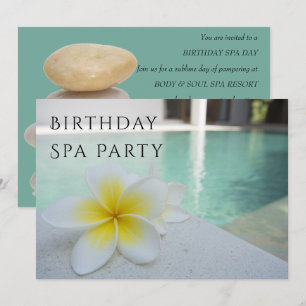Frangipani & Pool Geburtstag Wellness-Center Tag Einladung