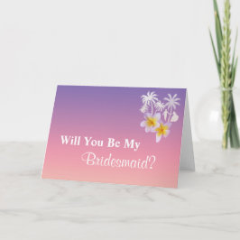 Frangipani-Strand-Hochzeits-Brautjungfern-Antrag Einladung