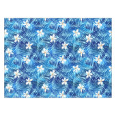 Frangipani und blaues Palmenblatt Tischdecke (Vorderseite (Horizontal))