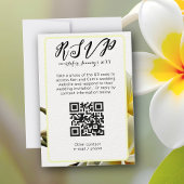 Frangipani Vertical QR Code Wedding RSVP Einladung
