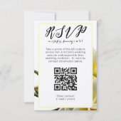 Frangipani Vertical QR Code Wedding RSVP Einladung (Vorderseite)