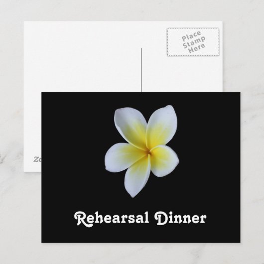 Frangipani Wedding Probe Dinner Einladungen (Vorne/Hinten)
