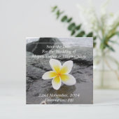 Frangipani Wedding Save the Date Ankündigungen (Stehend Vorderseite)
