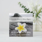 Frangipani Wedding Save the Date Ankündigungen (Stehend Vorderseite)