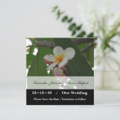 Frangipani Wedding Save the Date Ankündigungen (Stehend Vorderseite)